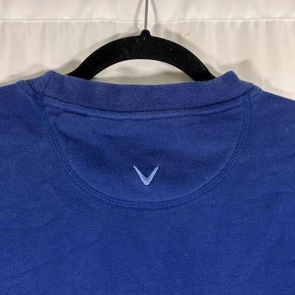 Callaway Golf Sweater Men's Large Blue Crew Neck Cotton Blend Pullover - Picture 6 of 7